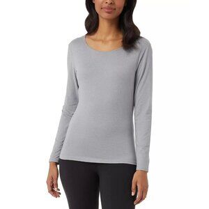 32 Degrees Cozy Heat Long-Sleeve Top Heather Gray Size XS